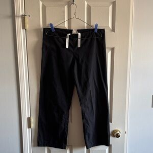 Women's Black Joggers with White Drawstring
